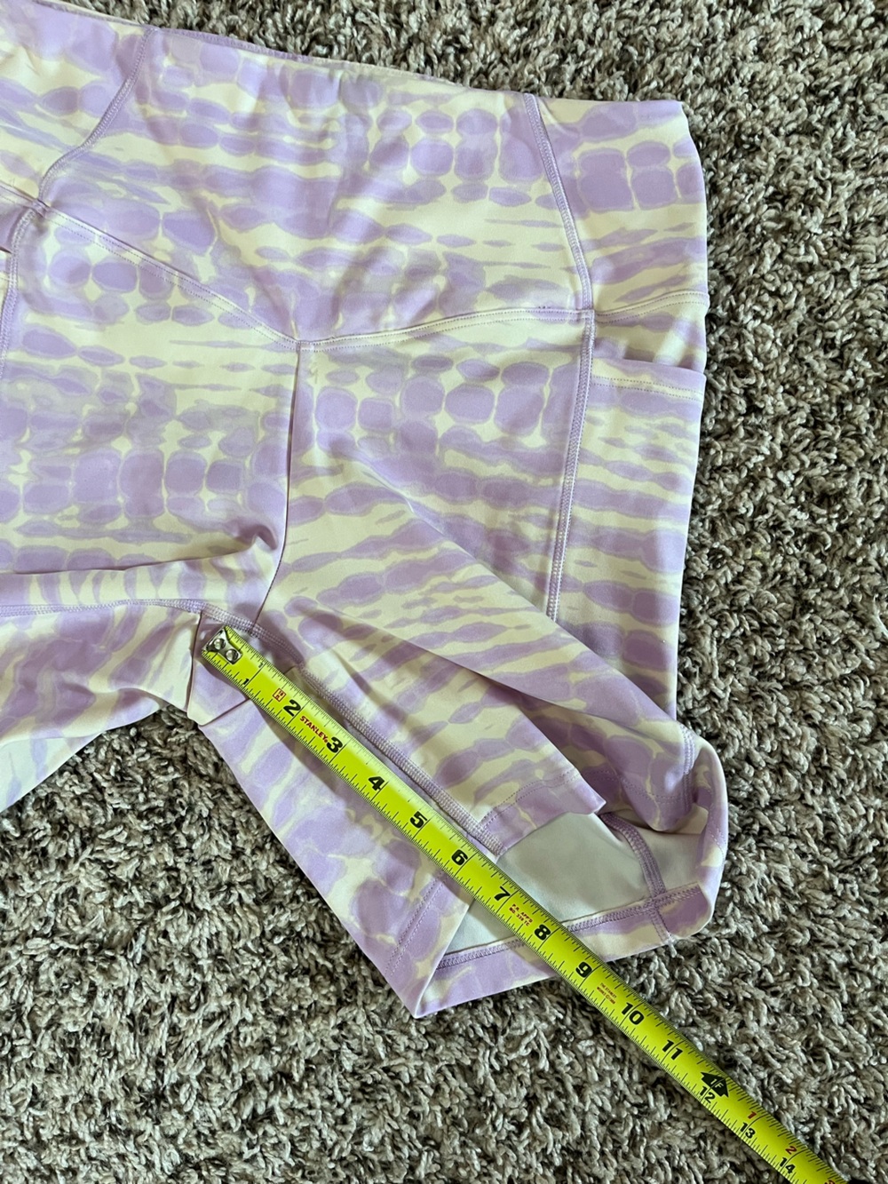 Pink Victorias Secret Biker Shorts Purple Tie Dye High Rise Side Pockets Small - Picture 5 of 7